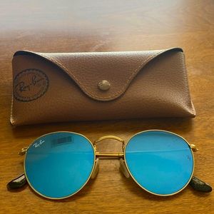 COPY - Ray-Ban round blue flash lens sunglasses